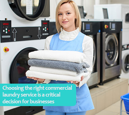 Commercial laundry business worker